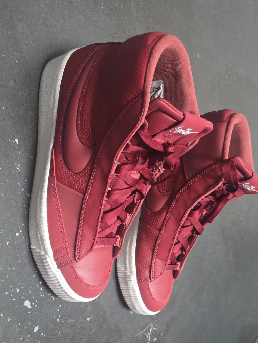 Nike Women's Red High-Top Sneakers with White Sole